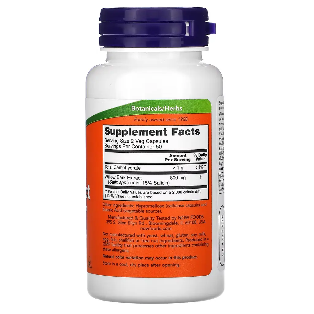 Екстракт Кори Верби Willow Bark Extract 400 мг - 100 вег. капсул - фото 2