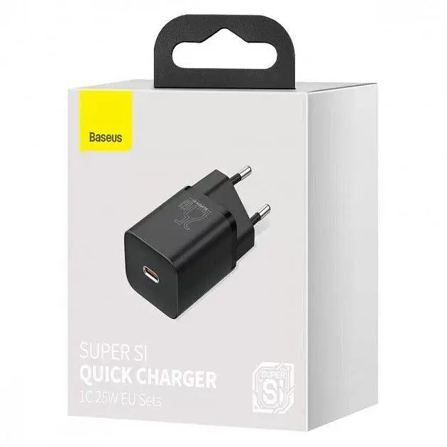 Мережевий зарядний пристрій Baseus Super Si Quick Charger 1C 25W EU чорний (CCSP020101) - фото 5