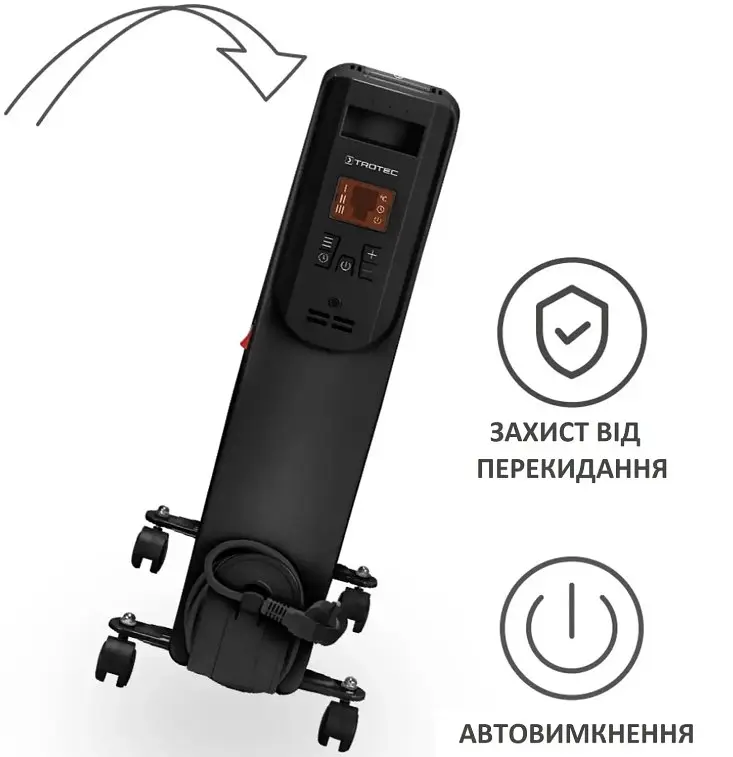 Обігрівач масляний Trotec TRH 25 E 2500W Black (1410000720) - фото 5