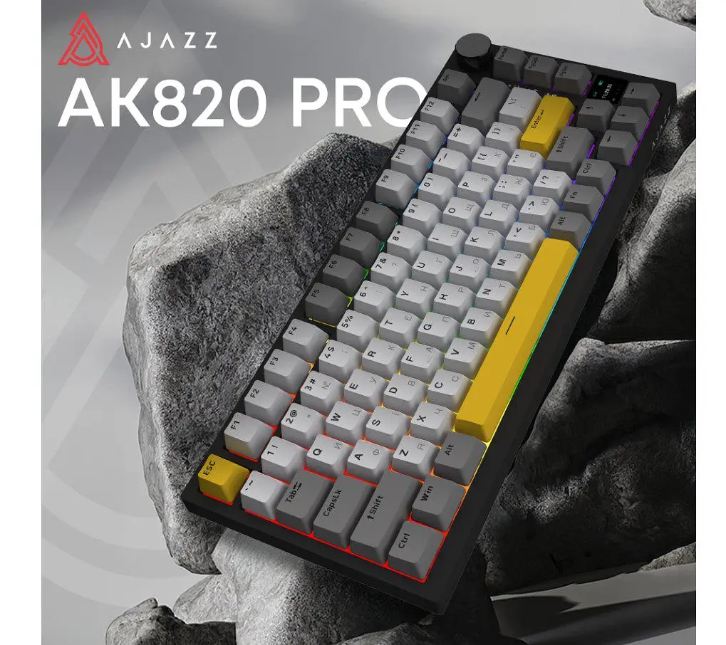 Клавиатура игровая механическая беспроводная Ajazz AK-820B PRO Black RGB Gift Switch Hot-Swap - фото 6