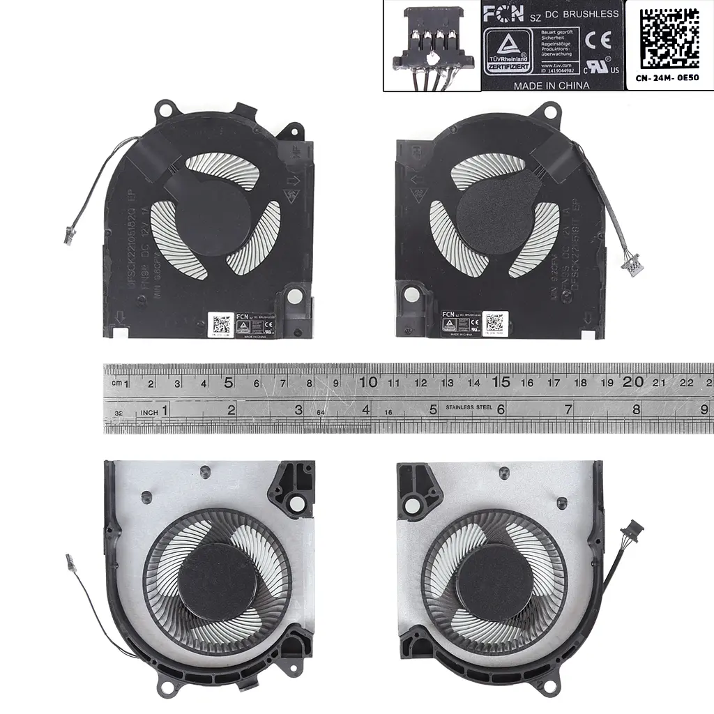 Вентилятори для Dell G15, 5510 5511 5515, 5520, RTX3050/RTX3060, (CPU+GPU fan 12V, FN9R DFSCK22105182Q, FN9S DFSCK22115181T) - фото 3