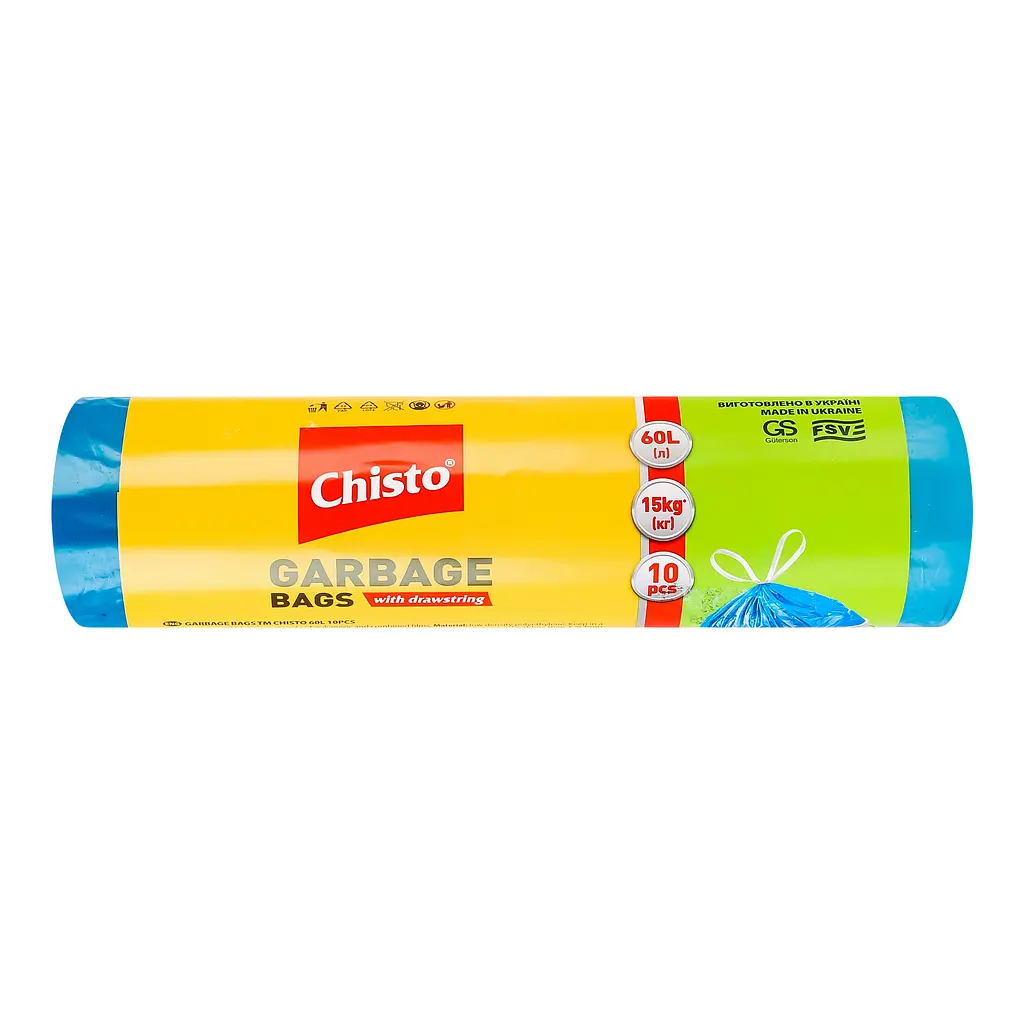 Мішки для сміття Chisto Strong із затяжками, 60 л, 10 шт. - фото 2