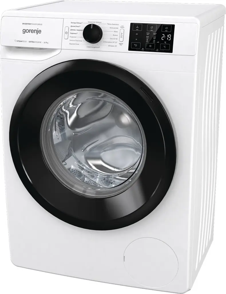 Пральна машина Gorenje фронтальна, 8кг, 1400, A+++, 46см, дисплей, пар, інвертор, білий (WNEI84SDS) - фото 11