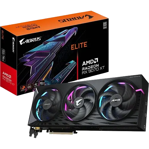 Відеокарта AMD Radeon RX 9070 XT 16GB Gigabyte AORUS Elite (GV-R9070XTAORUS E-16GD) - фото 3