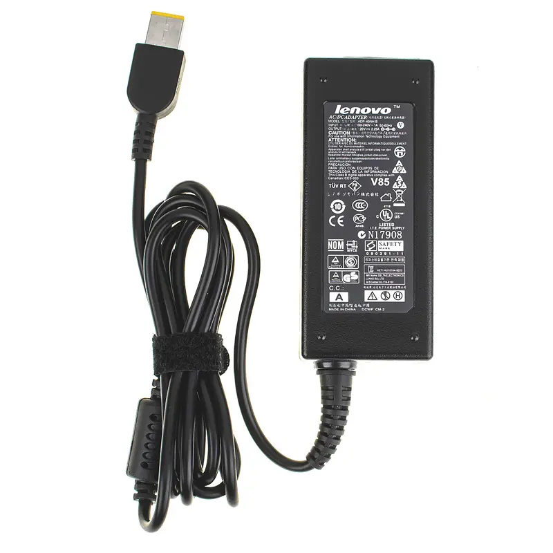 Блок живлення для ноутбука Lenovo 20V, 2.25A, 45W, USB+pin (Square 5 Pin DC Plug), чорний (ADLX45NLC2A) (без кабеля!) - фото 3
