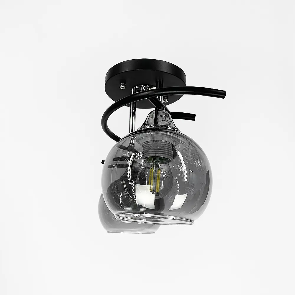 Современная люстра в черном корпусе на 2 графитовых плафона Ст. 11585/2D | Line F - фото 7