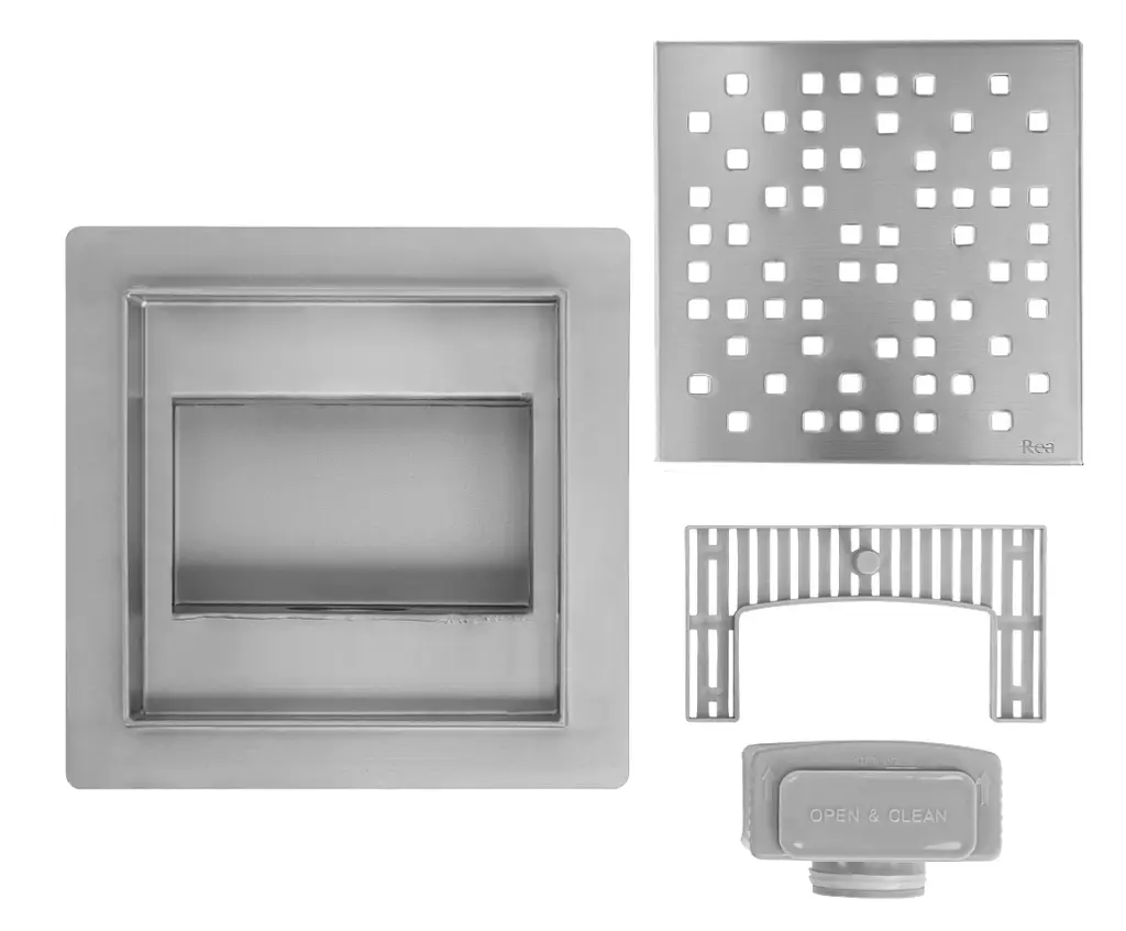 Трап для душу Rea Dots 15x15 nickiel brushed REA-G6203 - фото 4