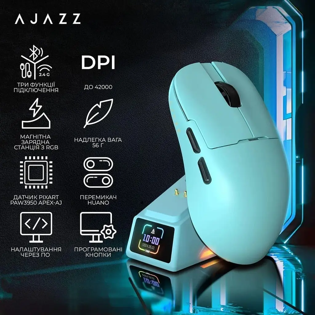 Миша Ajazz AJ159 APEX Blue (AJM159-A-BLUE) - фото 10