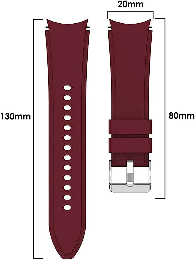Ремінець силіконовий для смарт-годинника BeWatch Four Samsung Galaxy Watch 4/5/Pro Бордовий (0133307) - фото 3