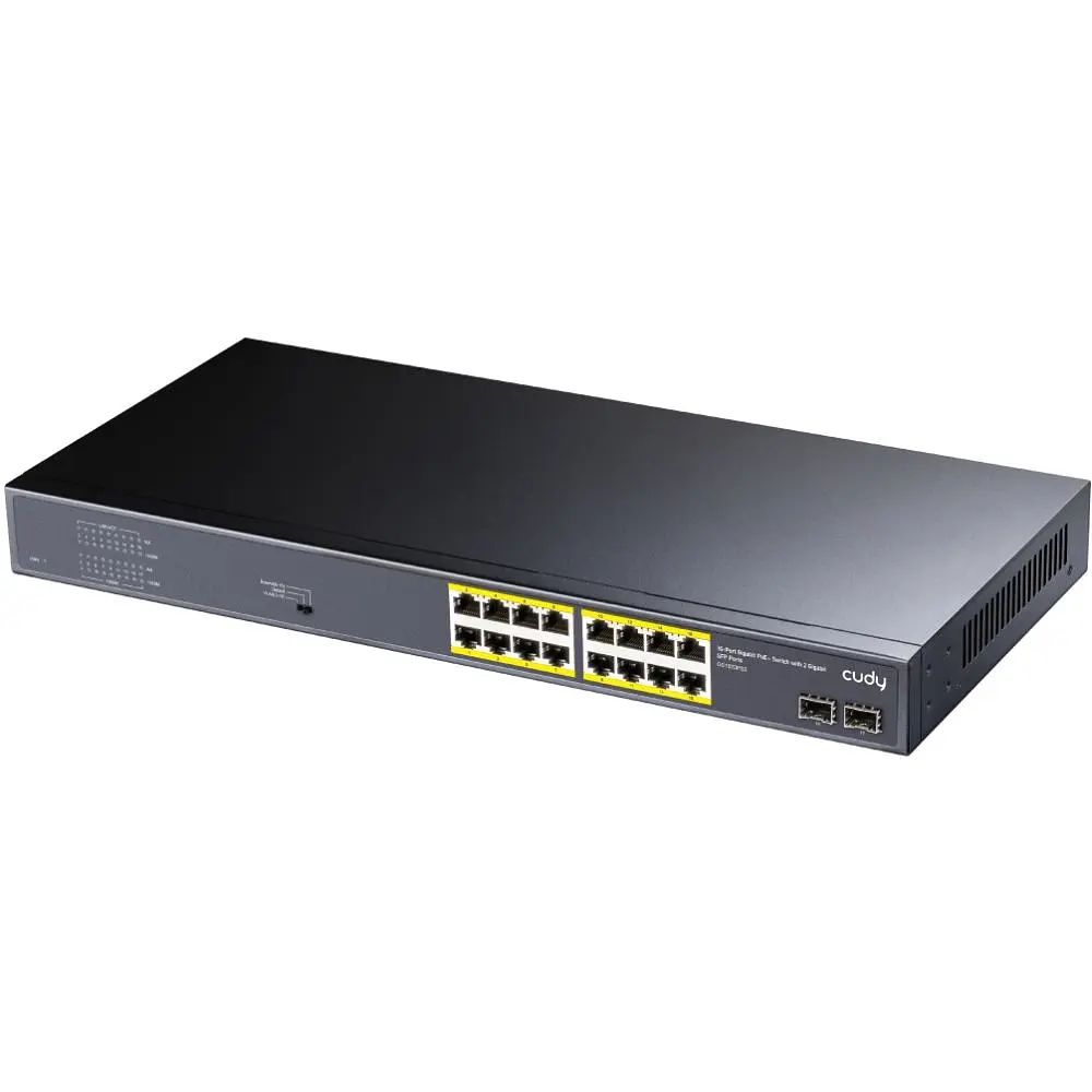 Коммутатор Cudy GS1020PS2, 16-Port Gigabit PoE+ Switch with 2 Gigabit SFP ports 200W (GS1020PS2) - фото 3