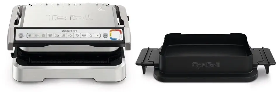 Гриль Tefal прижимной OptiGrill 4in1 Inox 2100Вт съемные пластины металл (GC774D30) - фото 2