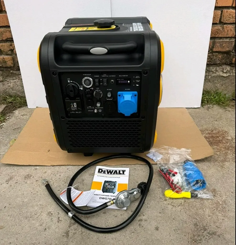 Інверторний Генератор DeWALT DWG70i-SE Газ/Бензин (7.0–7.5 кВт) Електростартер, AVR, ATS, Закритий корпус - фото 4