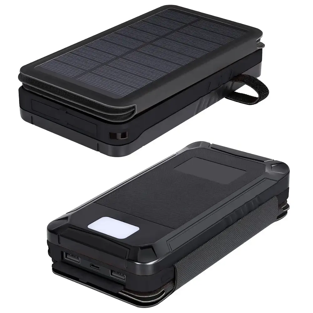 Універсальна зарядна батарея PowerBank iBattery YD-820S 26800mAh із сонячними панелями та ліхтариком (Чорний) - фото 6