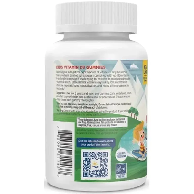 Вітамінно-мінеральний комплекс Nordic Naturals Вітамін D3 для дітей, смак кавуна, 400 МО, Kids Vitamin D3 Gummies, 60 (NOR-31143) - фото 3