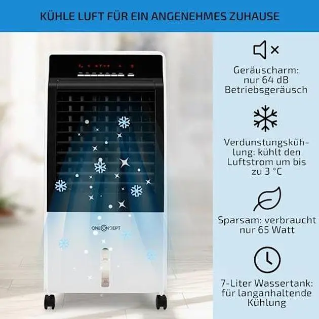 Мобільний кондиціонер вентилятор OneConcept CTR-1 4-в-1(10029740) - фото 2