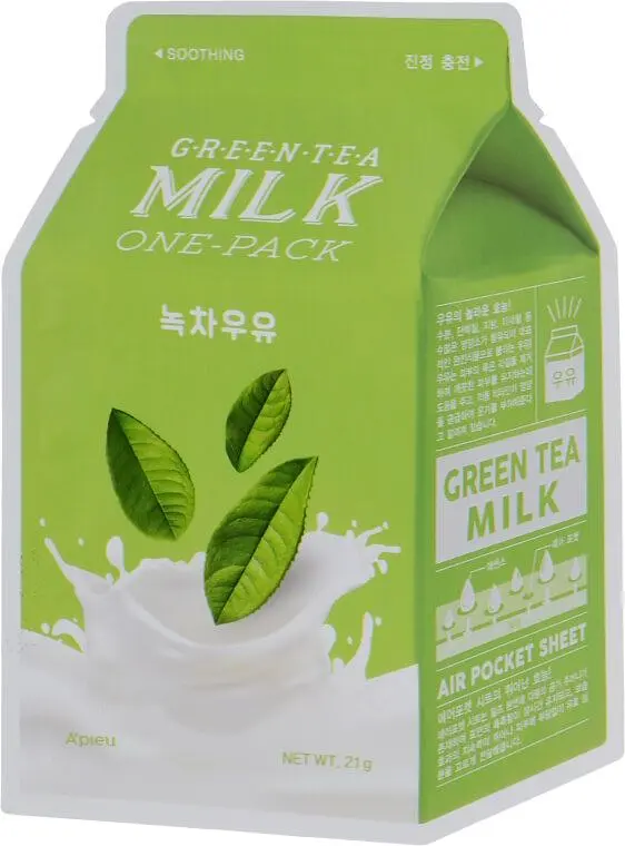 Тканинна маска з Зеленим чаєм 21 г A'pieu Green Tea Milk One-Pack