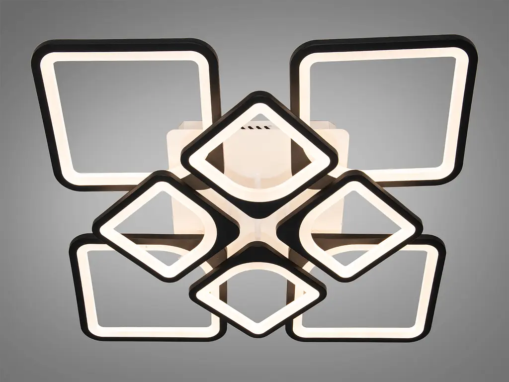 Потолковая светодиодная люстра смарт светильник с пультом, 135W, черный - фото 3