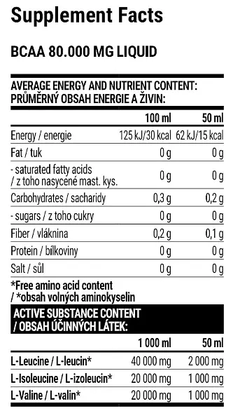 Рідкий Комплекс Амінокислот BCAA 80.000 Liquid - 1000мл Яблуко - фото 2