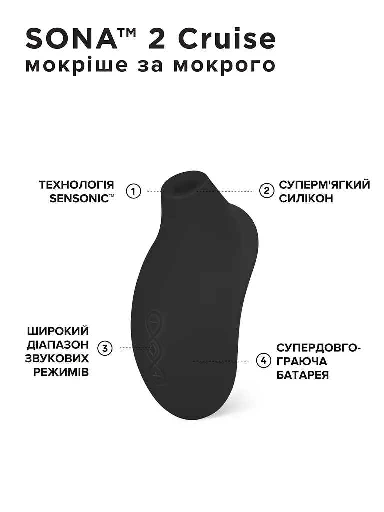 Массажер Lelo Sona 2 Cruise Звуковой клитора, 11.5х5.6 см чёрный - фото 8