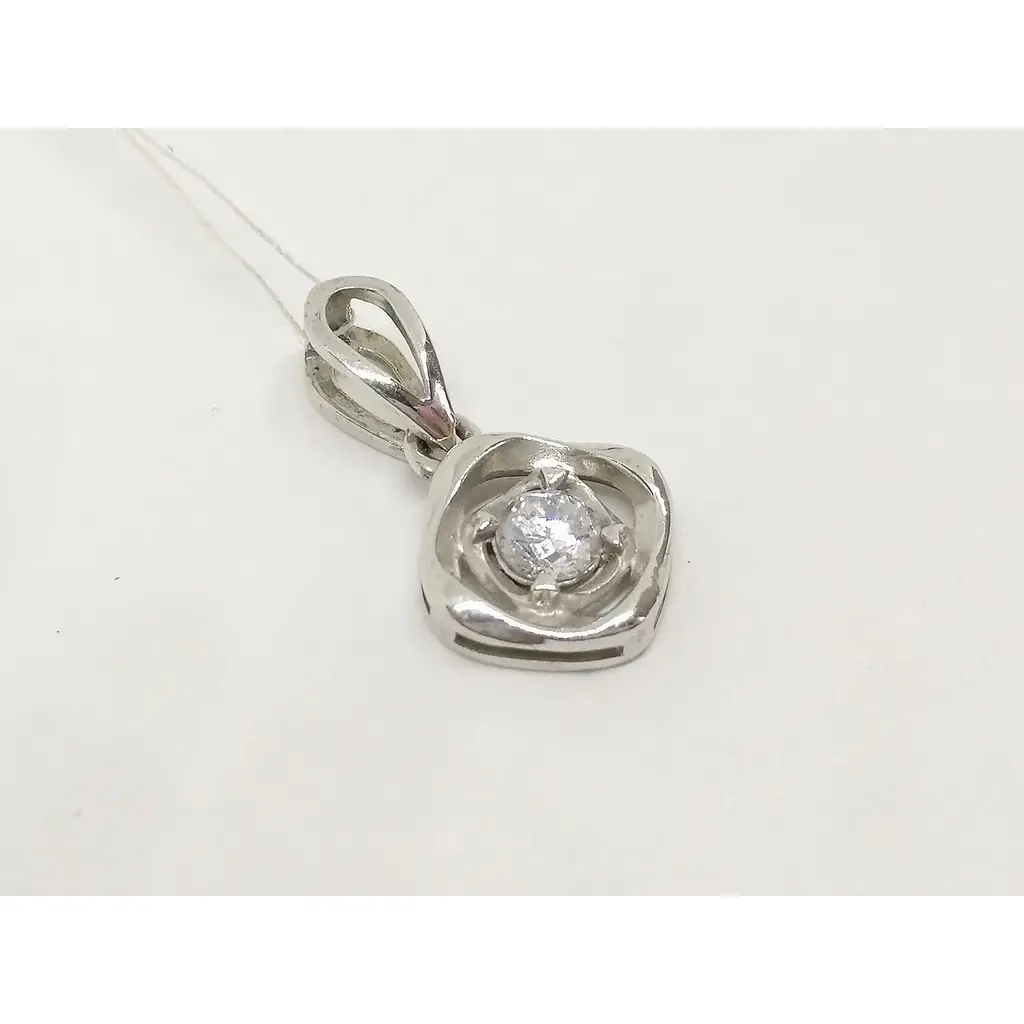 Срібна підвіска Лазурит з фіанітом. 39045Р - фото 2