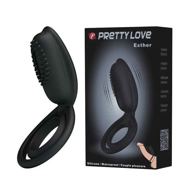 Віброкільце Pretty Love LyBaile Penis Ring Black, 10.5х2.5 см (чорний)