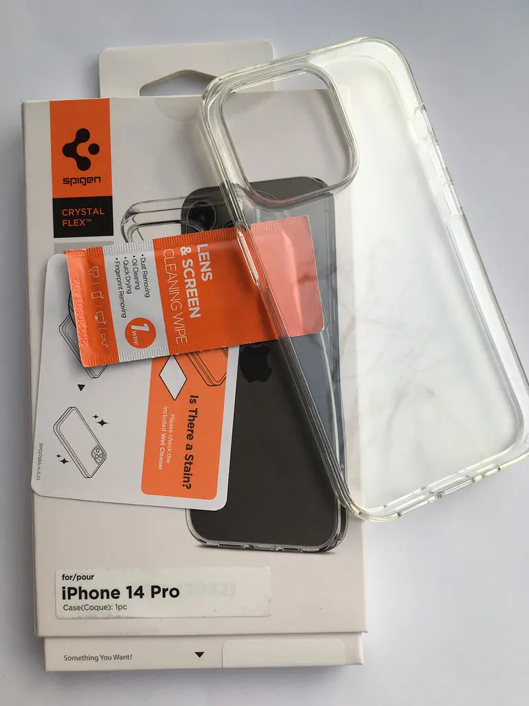 Оригінальний протиударний чохол для iPhone 14 Pro Spigen Liquid Crystal Clear прозорий силіконовийACS04663 - фото 5