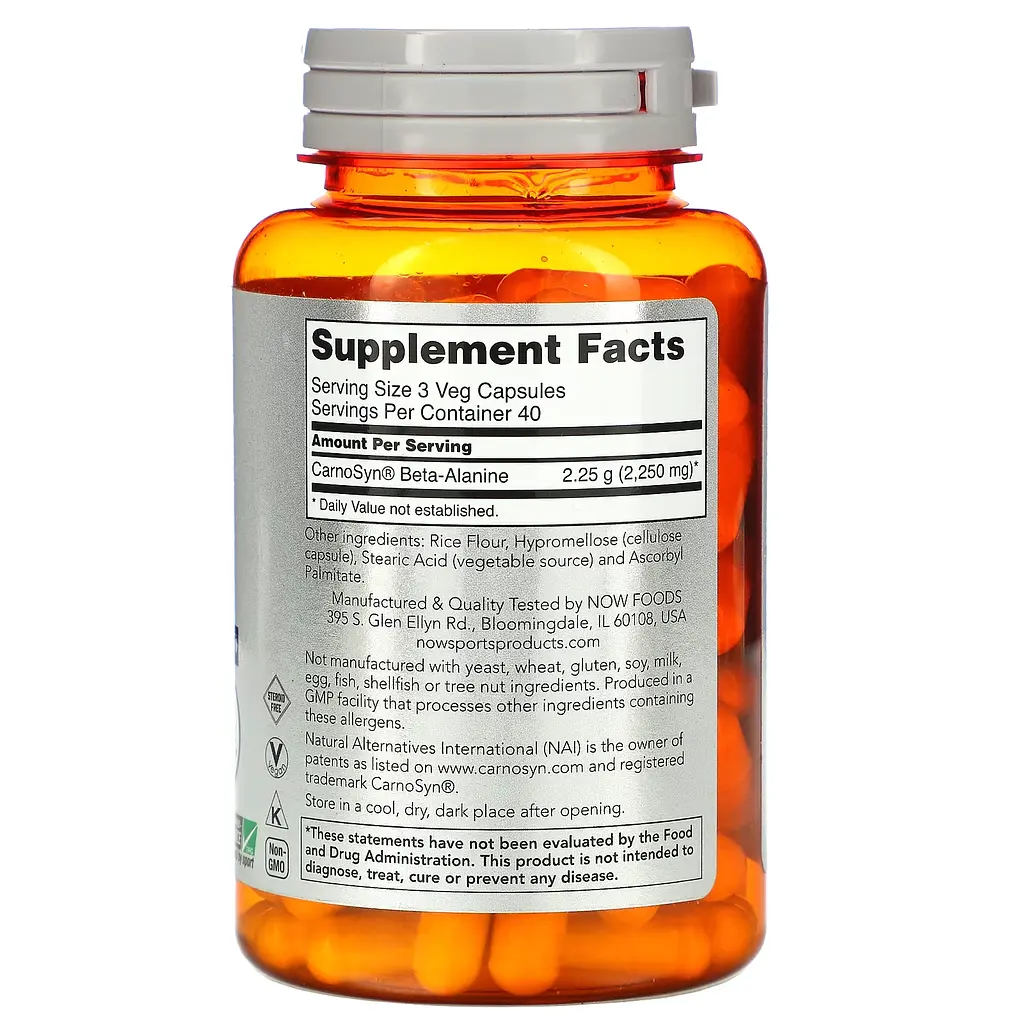 Бета-Аланін в капсулах Beta Alanine 750мг - 120 вег.капсул - фото 2