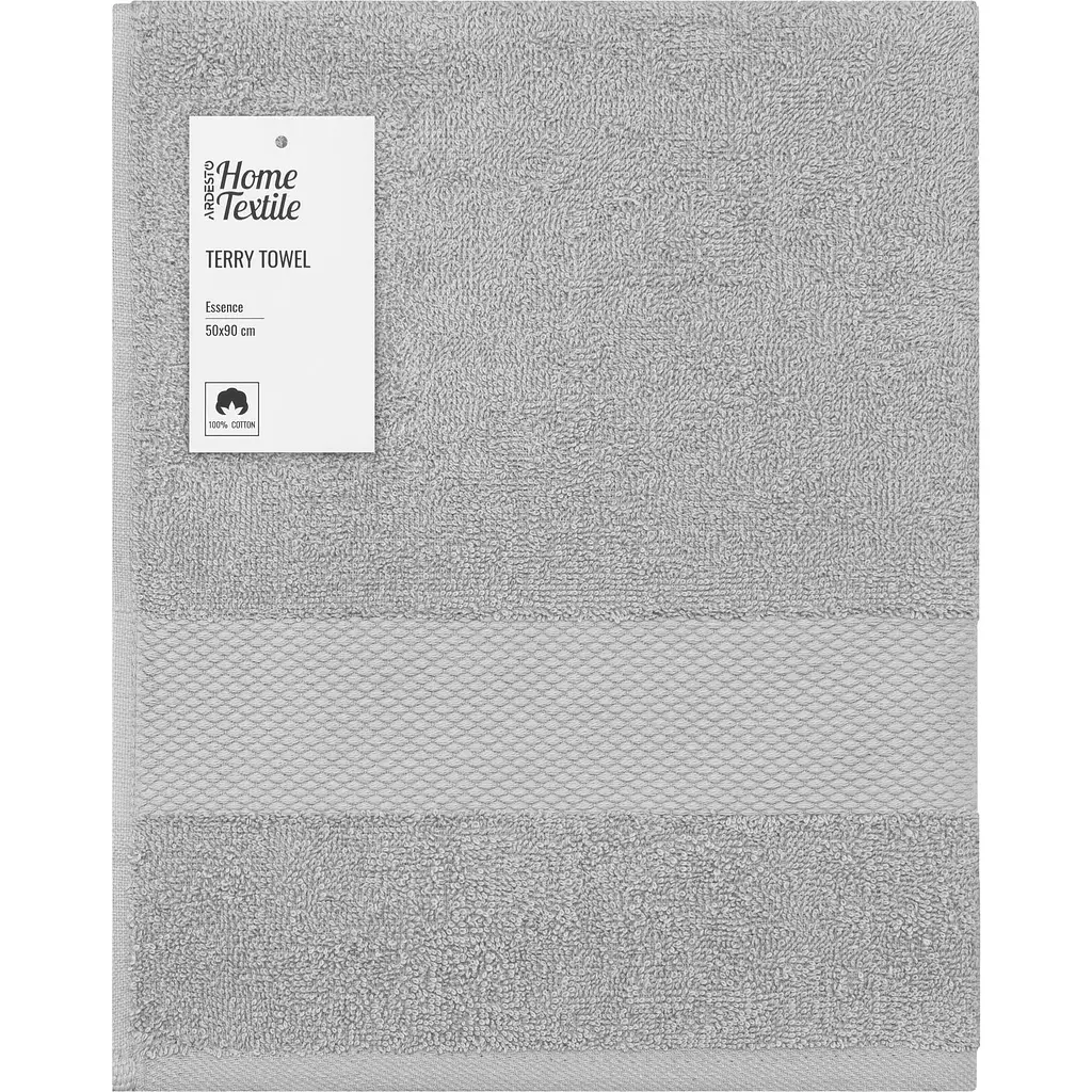 Рушник махровий Ardesto Essence 50х90 см сірий (ART2250GR)