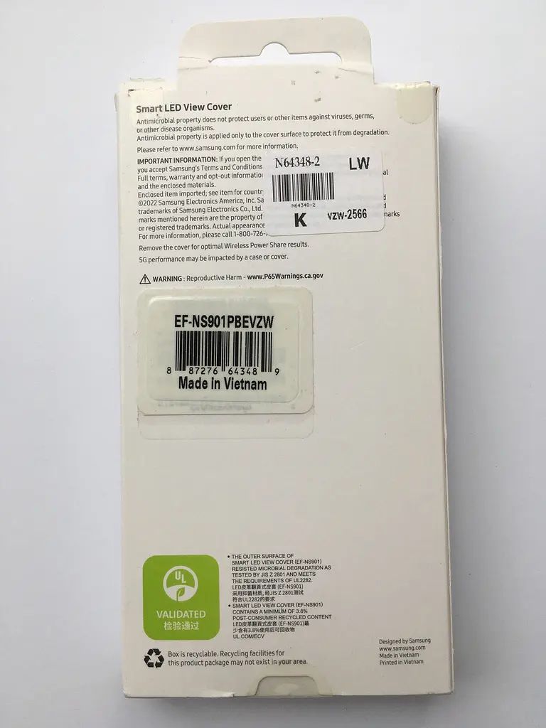 Оригінальний чохол-книжка Smart LED Wallet View Cover для Samsung Galaxy S22 Чорний (EF-NS901PBEGRU) - фото 5