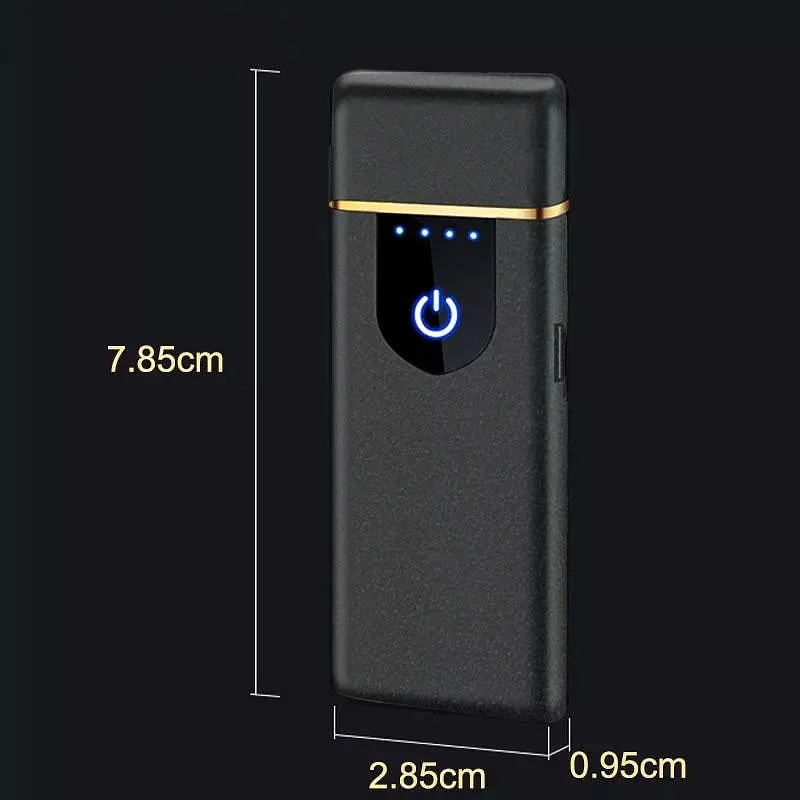 Електронна запальничка чорна матова сенсорна запальничка наподарунок USB Lighter - фото 5