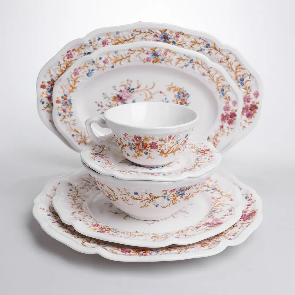 Столовий фарфоровий сервіз Vintage 32 предмети на 6 персон Yiwu ALS-32PCS - фото 3