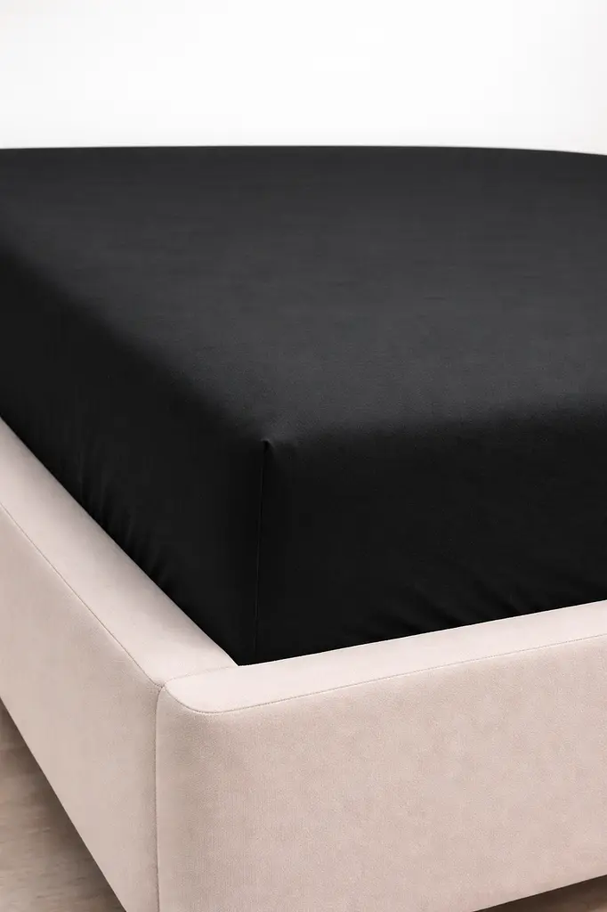 Простирадло на резинці Ecotton 90х200 см фланель бавовняне Black чорного кольору (24457) - фото 2