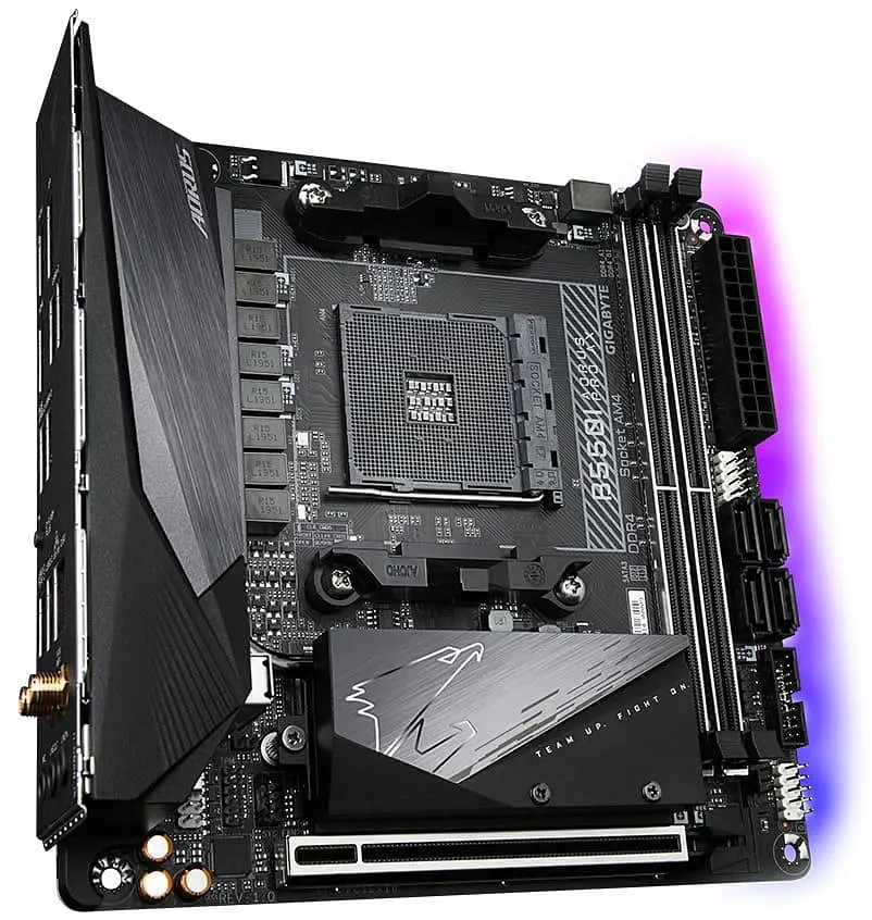 Материнська плата Gigabyte B550I Aorus Pro AX (B550I AORUS PRO AX) (Socket AM4, AMD B550, Mini-ITX) - фото 2