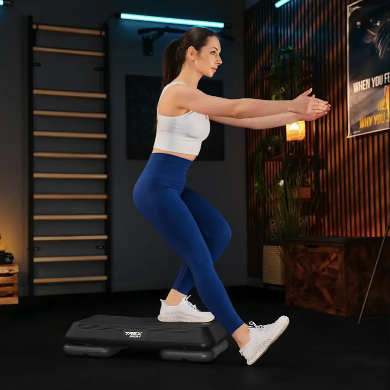 Степ платформа Trex Sport TX-038PAS до аеробіки 3-рівнева чорна - фото 4