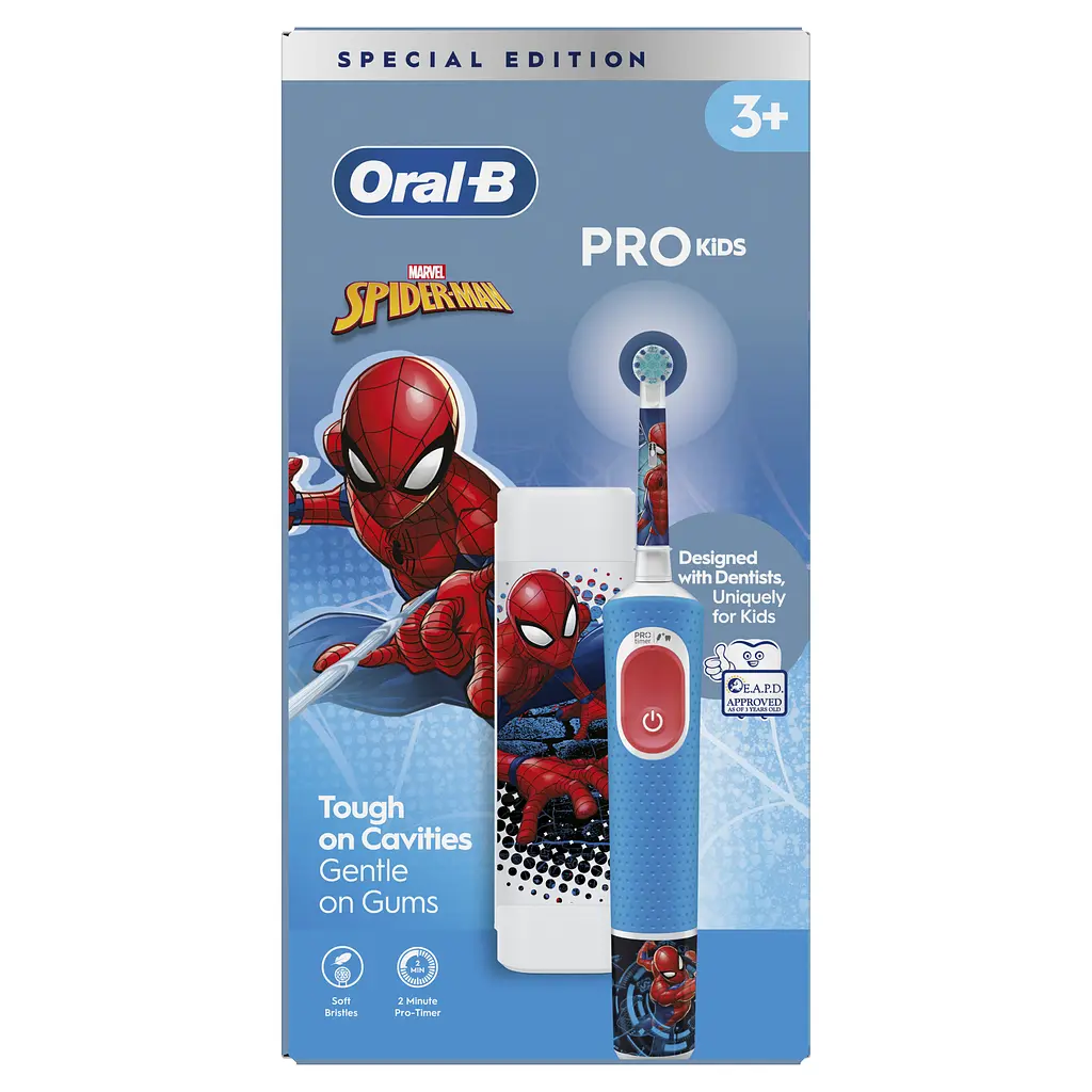Електрична зубна щітка Oral-B Pro Kids Людина-Павук + Футляр - фото 8