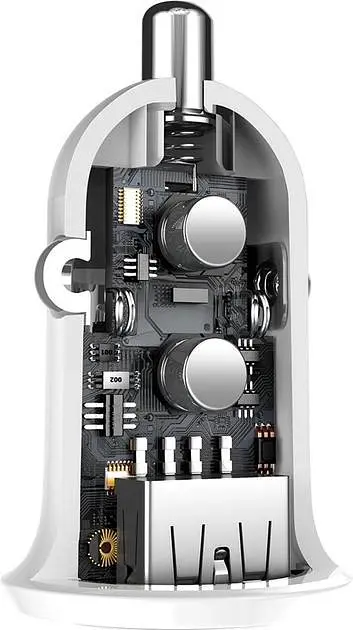 Автомобильное зарядное устройство Baseus Grain Pro 4.8A 2USB, белый (CCALLP-02) - фото 5