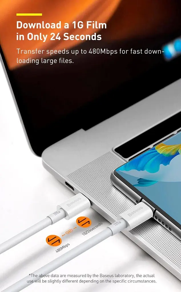 Кабель Baseus Superior Series Fast Charging USB-C to USB-C 100W 1m Black (CATYS-B01) [77818] - фото 7