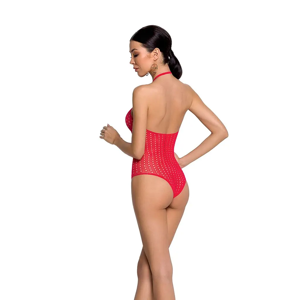 Бодістокінг з декольте Passion BS088 red, імітація корсетної шнурівки - фото 2