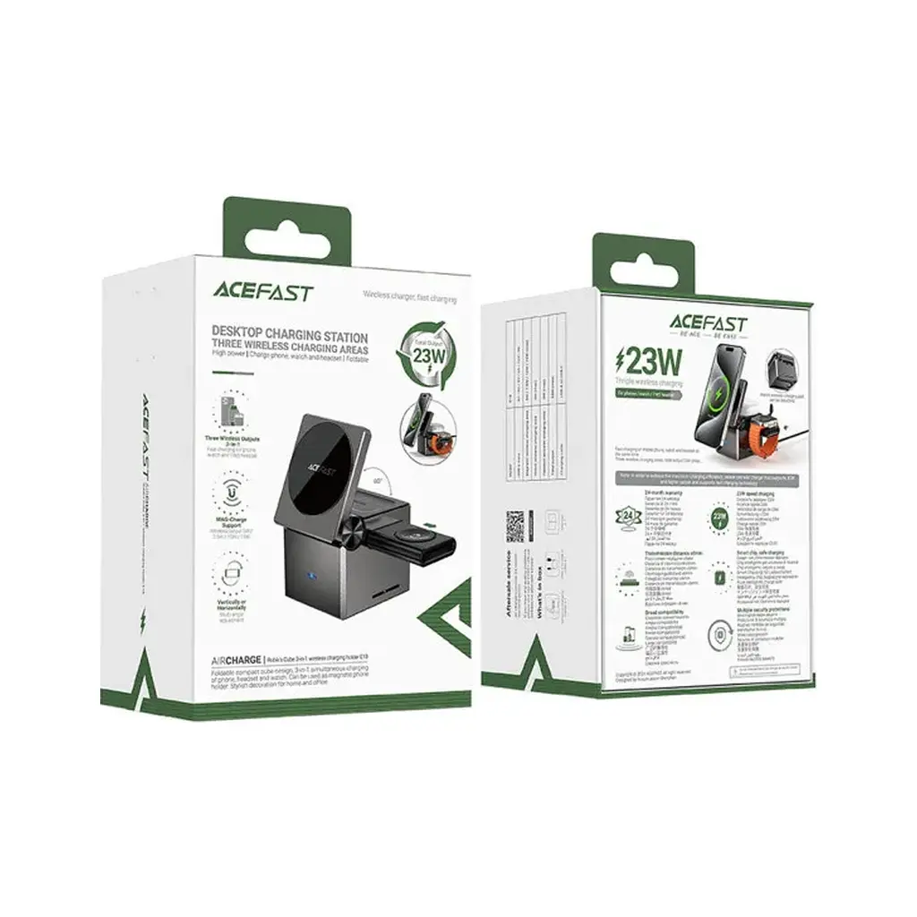 Зарядний пристрій Acefast Wireless QI 3in1 15W E18 Rubik''s (6974316282884) - фото 5