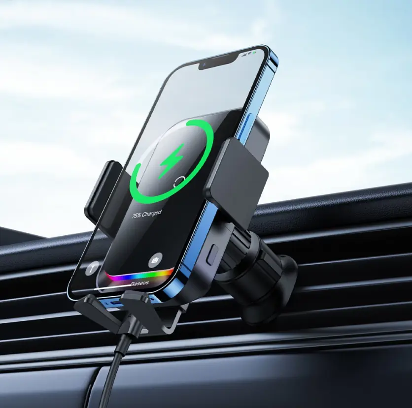Автотримач із бездротовою зарядкою Baseus Halo Electric Wireless Charger 15W Black (SUDD000001) [82037] - фото 8