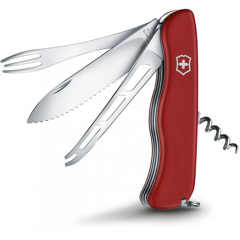 Складний ніж Victorinox CHEESE MASTER 111мм/8функ/крас.мат /волн/lock/штоп/вилка - фото 2