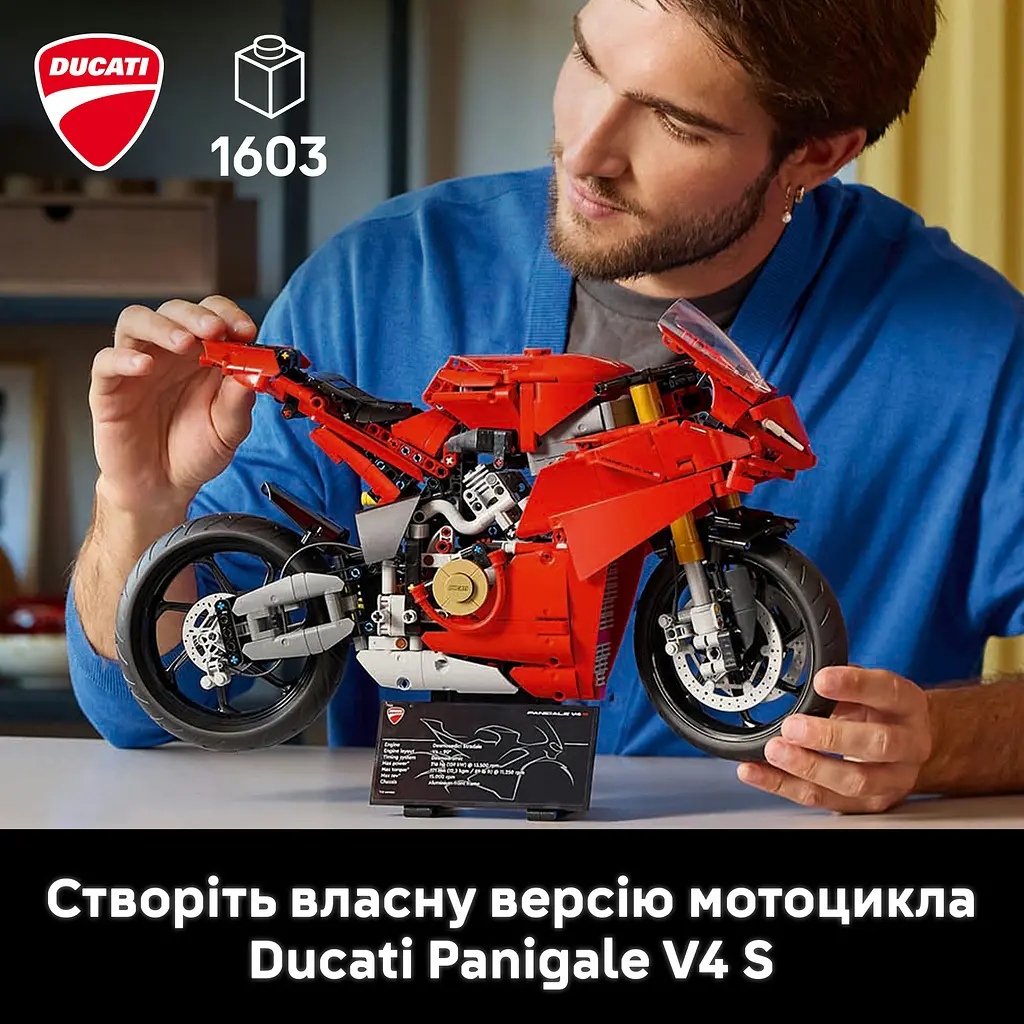 Конструктор LEGO Technic Мотоцикл Ducati Panigale V4 S 1603 детали (42202) - фото 10