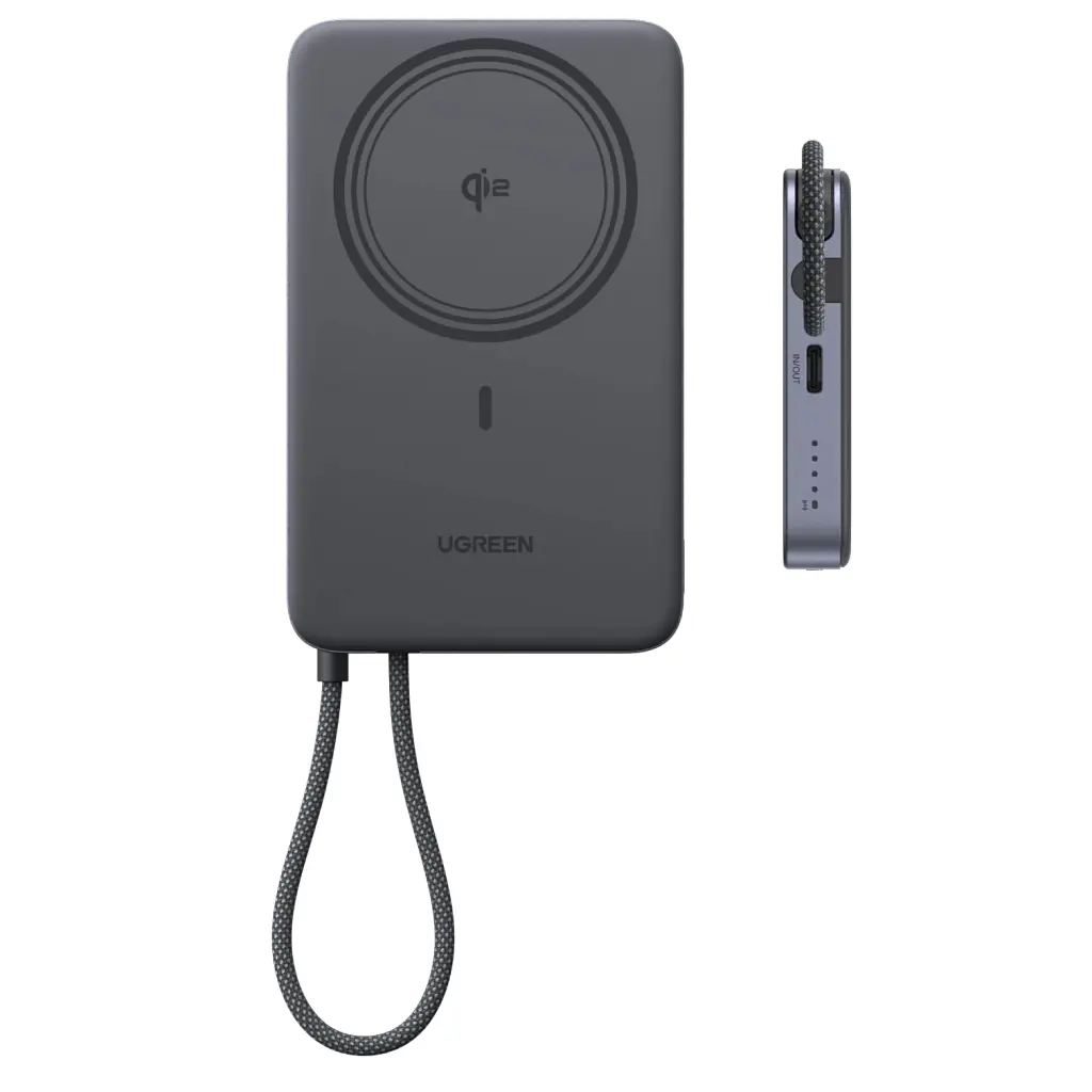 Батарея універсальна Ugreen 10000mAh 30W 1xUSB-C + 15W Magnetic Wireless + cable USB-C black (75982B) - фото 7