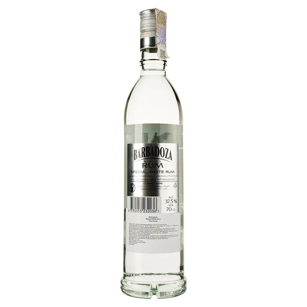Ром Barbadoza White, 37.5%, 0.7 л - фото 2