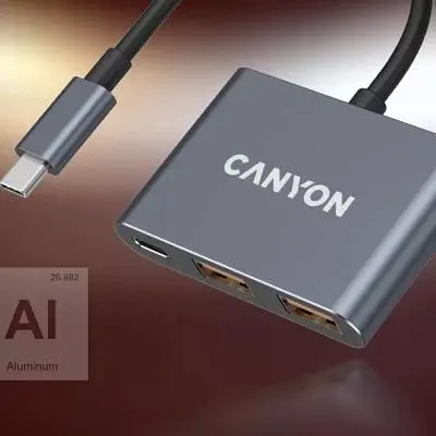 Концентратор Canyon hub DS-3 3in1 USB-C Dark Grey (CNS-TDS3) - фото 9