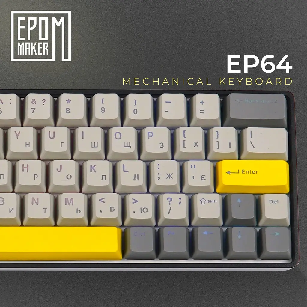 Клавіатура Epomaker EP64 Mulan Black механічна бездротова (EP64-B-M) - фото 5