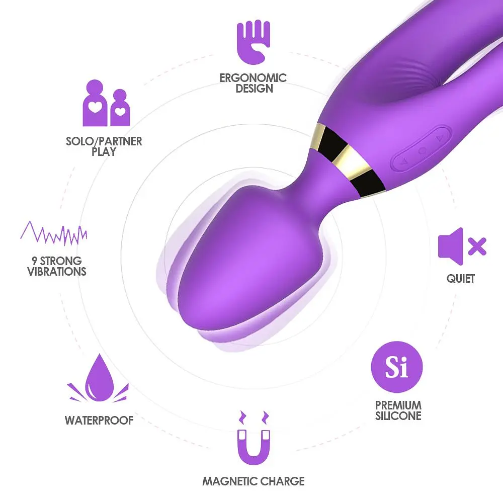Вібромасажер B - Series Joy Magic Wand, 23.6 см (фіолетовий) - фото 4
