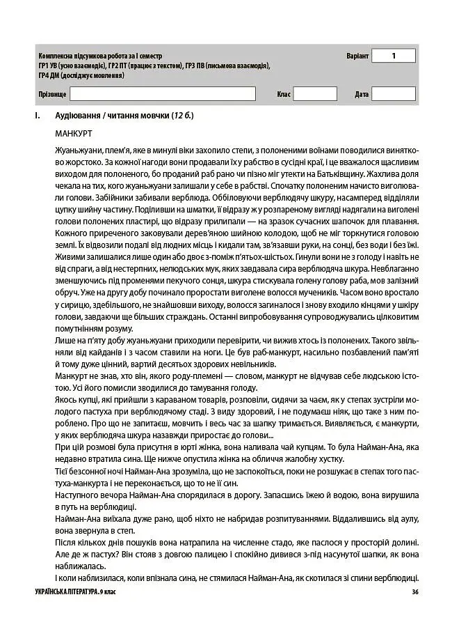 Українська література. Усі діагностувальні роботи. 9 клас - Ольга Куцінко - фото 7