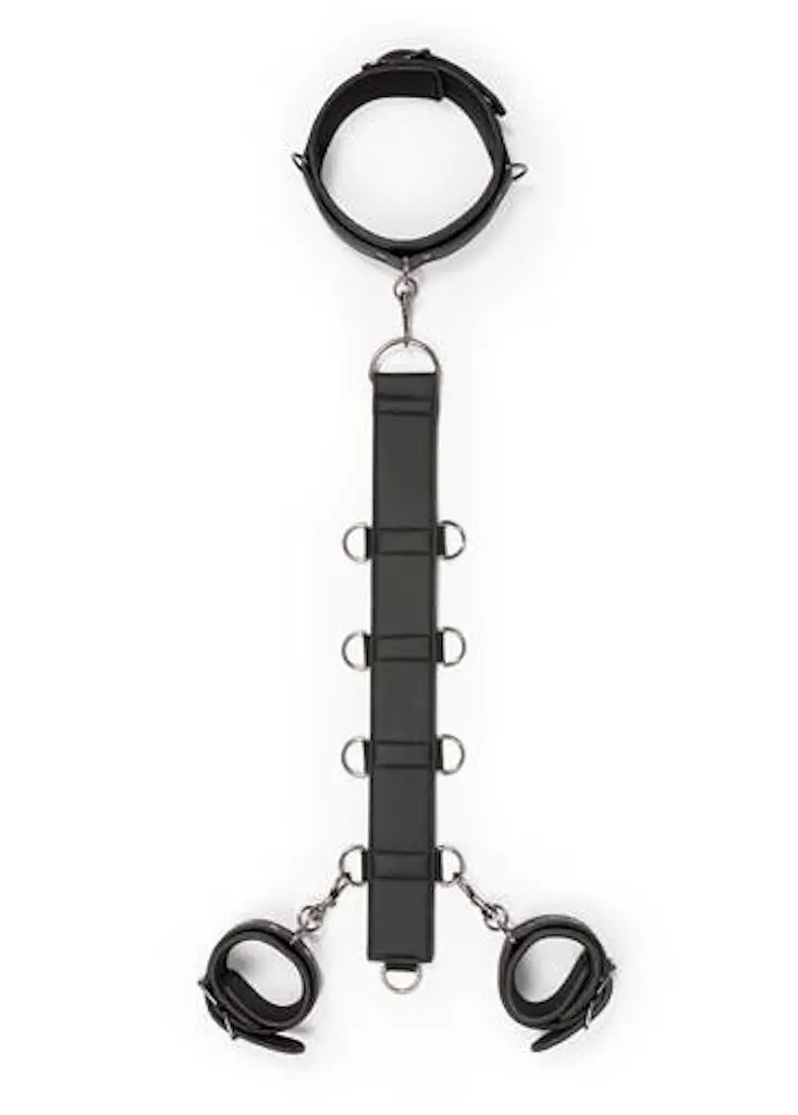 BDSM набір EasyToys Neck and Wrist Restraint (чорний)