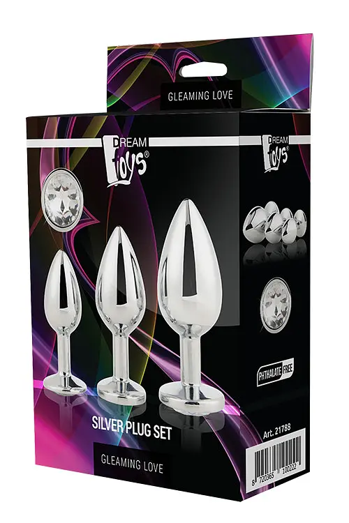 Набір анальних пробок Dream Toys Gleaming Love Silver Plug Set - фото 2